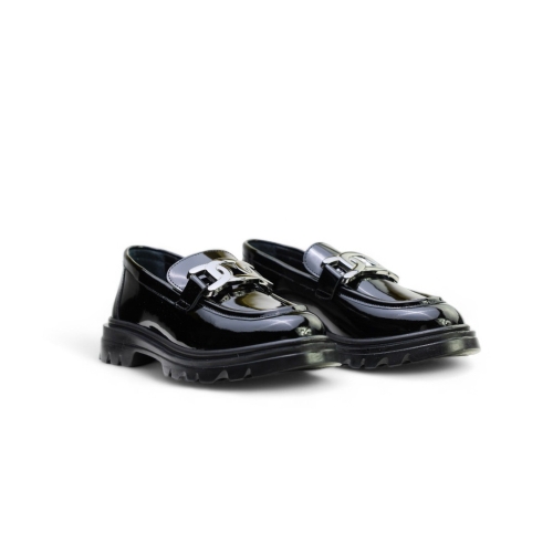 Дамски ежедневни обувки от естествен лак черни 13-S-381 R-2