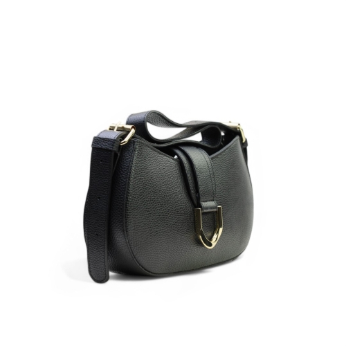 Дамска елегантна чанта от естествена кожа черна 242020-1