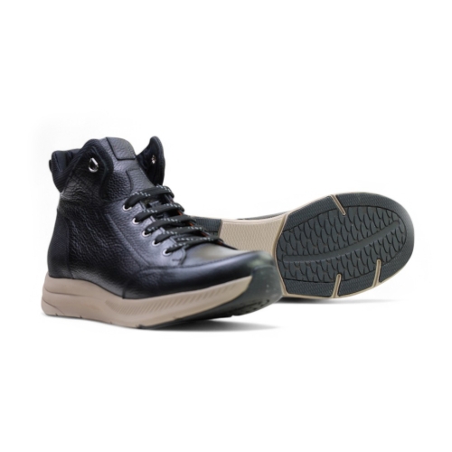 Мъжки спортни боти от естествена кожа черни 254180