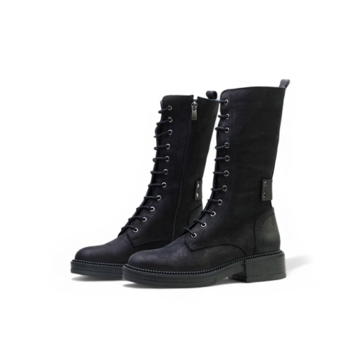 Дамски ежедневни полуботуши от естествен набук черни 241052