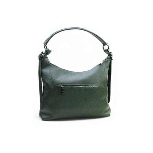 Дамска ежедневна чанта от естествена кожа тъмно зелена 01830