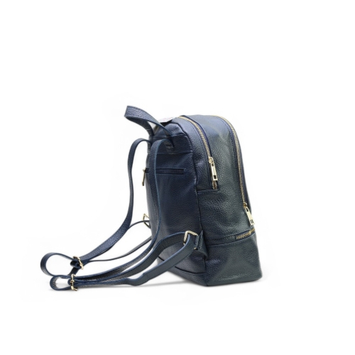 Дамска раница от естествена кожа тъмно синя 01880