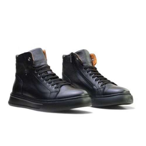 Мъжки спортни боти от естествена кожа черни 250651