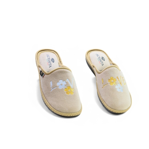 Дамски домашни пантофи бежови 24-117