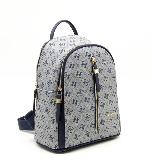 Дамска раница тъмно синя 901 M178 SP Print Silver&Polo