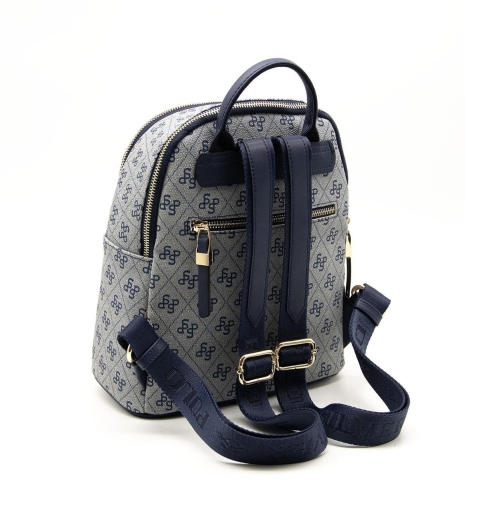 Дамска раница тъмно синя 901 M178 SP Print Silver&Polo