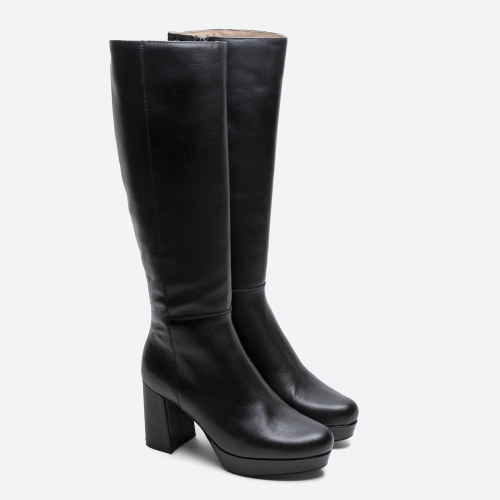 Дамски елегантни ботуши от естествена кожа черни 6181-59583 Patricia Miller