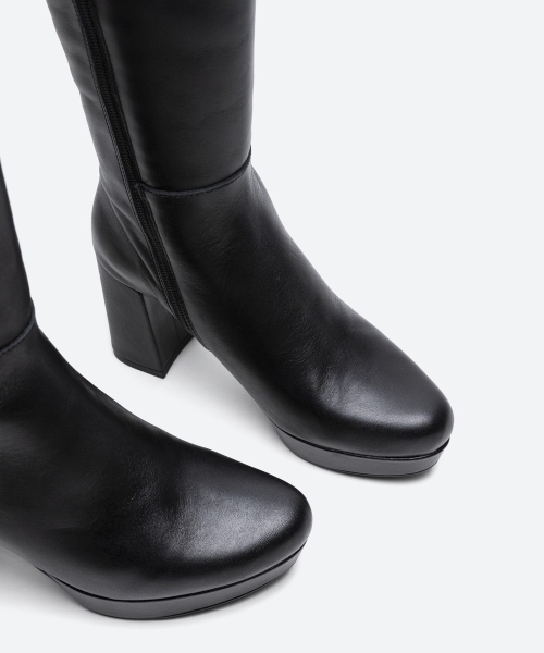 Дамски елегантни ботуши от естествена кожа черни 6181-59583 Patricia Miller