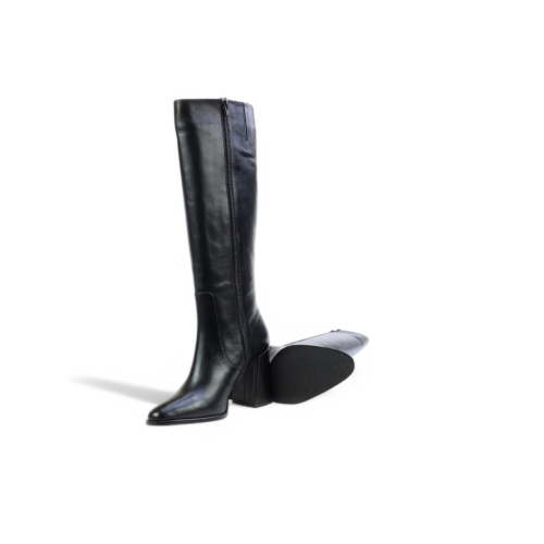 Дамски елегантни ботуши от естествена кожа черни 013204-03