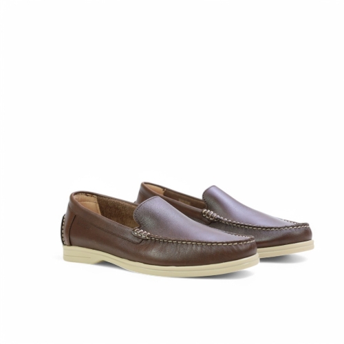 Мъжки мокасини от естествена кожа кафяви 5510 Baerchi