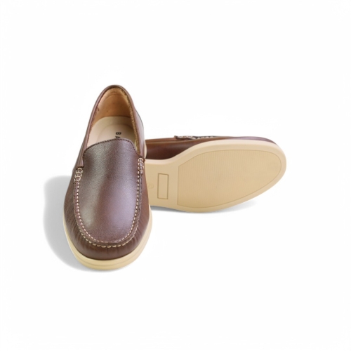 Мъжки мокасини от естествена кожа кафяви 5510 Baerchi