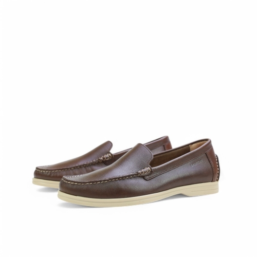 Мъжки мокасини от естествена кожа кафяви 5510 Baerchi