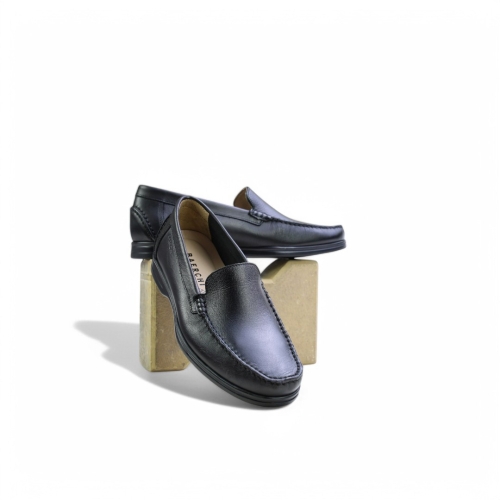 Мъжки мокасини от естествена кожа черни 5510 Baerchi