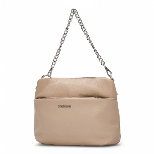 Дамска чанта през рамо бежова SW8826