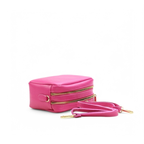 Дамска чанта през рамо от естествена кожа циклама 551259-1