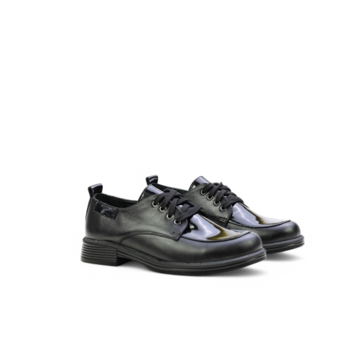 Дамски ежедневни обувки от естествена кожа черни 10-232-01-301