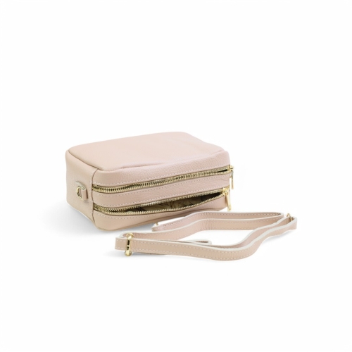 Дамска чанта през рамо от естествена кожа карамел 551259-1