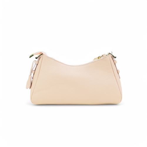 Дамска елегантна чанта от естествена кожа пудра 250120-1