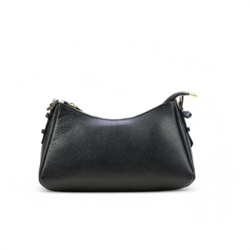 Дамска елегантна чанта от естествена кожа черна 250120-1