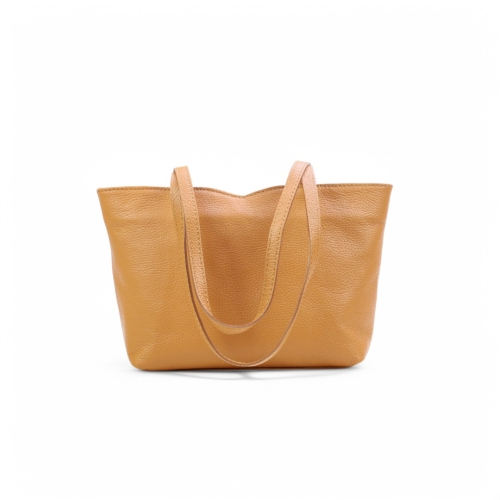 Дамска ежедневна чанта от естествена кожа светло кафява 251311-1