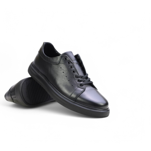 Мъжки спортни обувки от естествена кожа черни 9125
