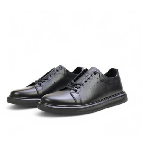 Мъжки спортни обувки от естествена кожа черни 9125