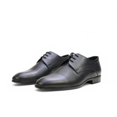 Мъжки елегантни обувки от естествена кожа черни 4020