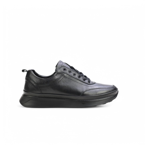 Мъжки спортни обувки от естествена кожа черни D-806