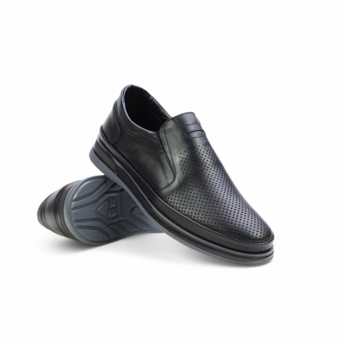 Мъжки ежедневни обувки от естествена кожа черни 5005