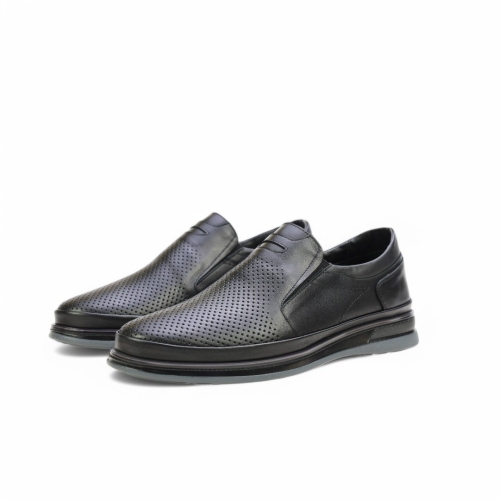 Мъжки ежедневни обувки от естествена кожа черни 5005