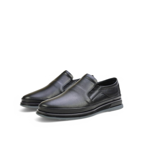 Мъжки ежедневни обувки от естествена кожа черни 5003