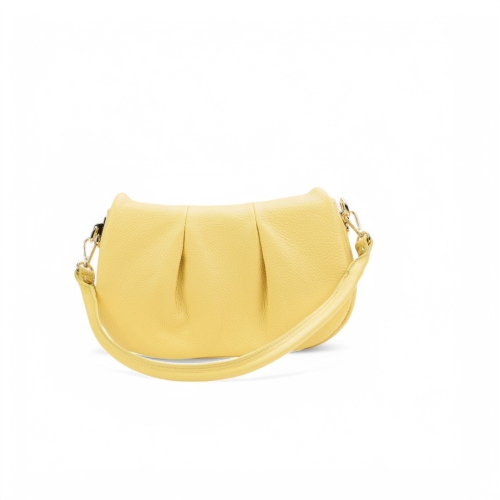 Дамска ежедневна чанта от естествена кожа жълта 25522-1