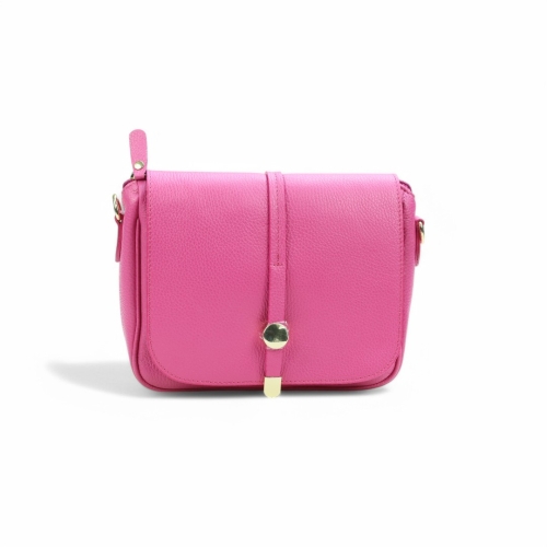 Дамска чанта през рамо от естествена кожа циклама 251550-1