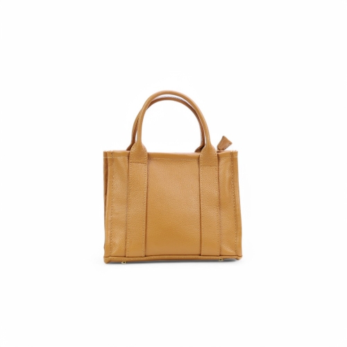 Дамска ежедневна чанта от естествена кожа светло кафява 251418-1