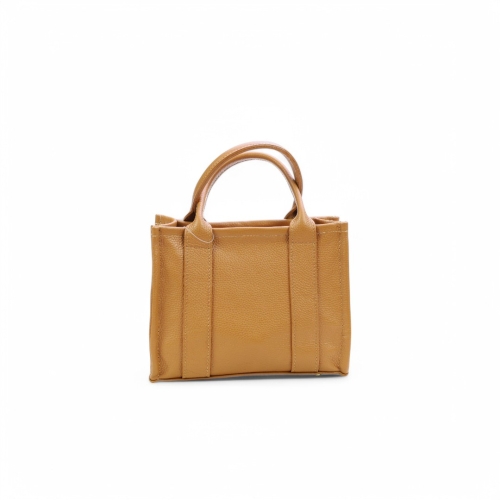 Дамска ежедневна чанта от естествена кожа светло кафява 251418-1