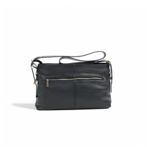 Дамска чанта през рамо от естествена кожа черна 253721-1