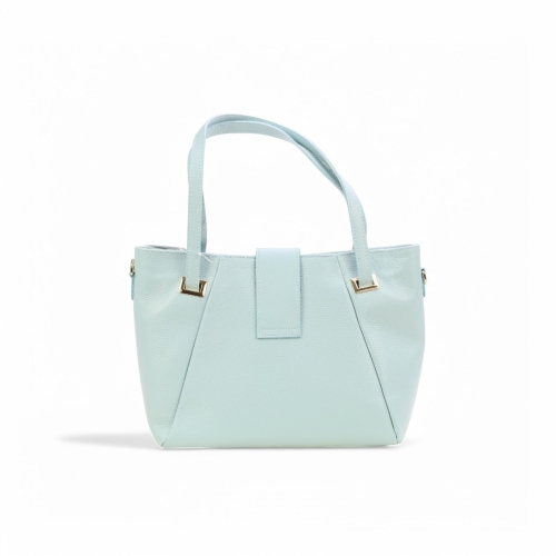 Дамска ежедневна чанта от естествена кожа светло синя 256724-1