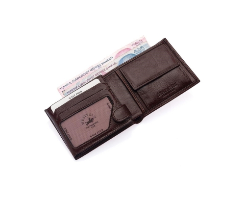 Мъжки кожен портфейл кафяв 61