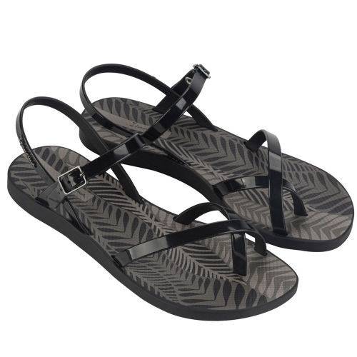 Дамски гумени сандали в черно и сиво 82842/AR638 Ipanema