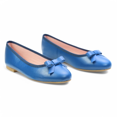 Дамски балерини от естествена кожа сини ELSA 