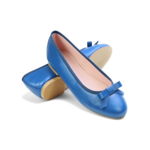 Дамски балерини от естествена кожа сини ELSA 