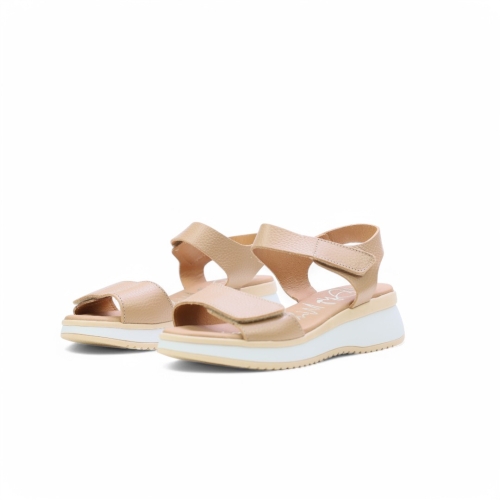 Дамски ежедневни сандали от естествена кожа тауп 5660 Oh My Sandals