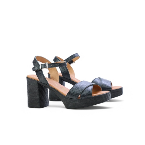 Дамски ежедневни сандали от естествена кожа черни 5731 Oh My Sandals