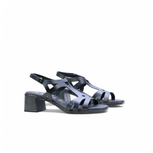 Дамски ежедневни сандали от естествена кожа черни 5615 Oh My Sandals