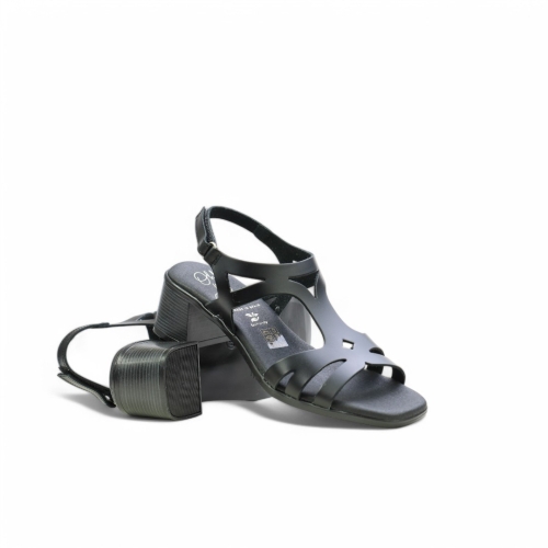 Дамски ежедневни сандали от естествена кожа черни 5615 Oh My Sandals