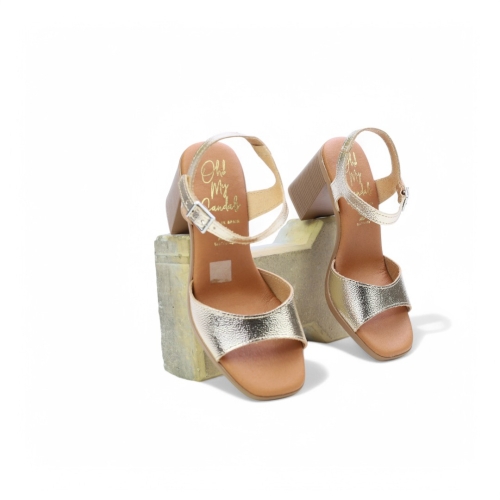 Дамски ежедневни сандали от естествена кожа в злато 5621 Oh My Sandals