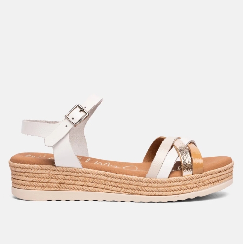 Дамски ежедневни сандали от естествена кожа в бяло 5690 Oh My Sandals