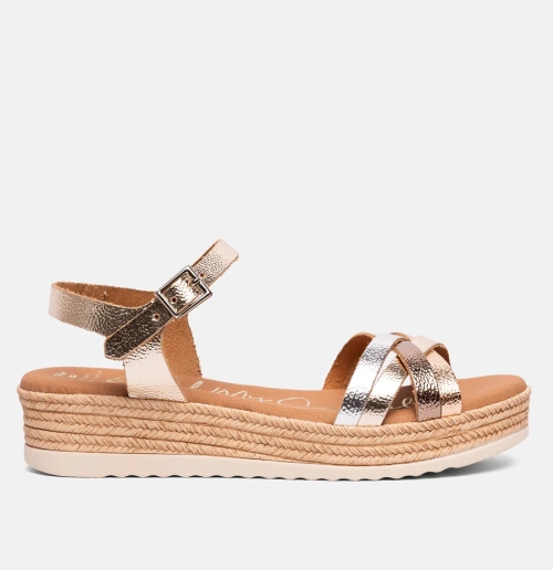 Дамски ежедневни сандали от естествена кожа в злато 5690 Oh My Sandals