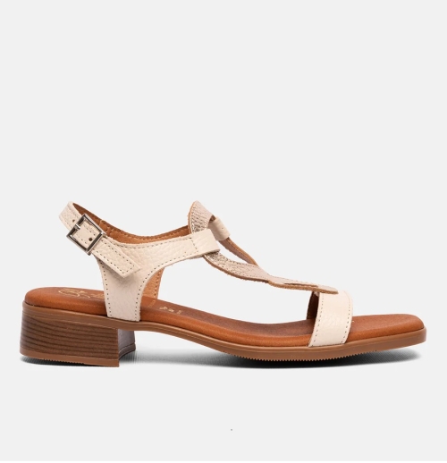 Дамски ежедневни сандали от естествена кожа в бежово 5607 Oh My Sandals