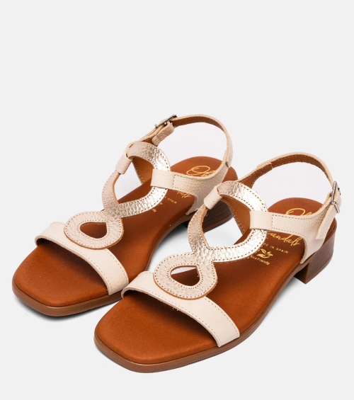 Дамски ежедневни сандали от естествена кожа в бежово 5607 Oh My Sandals
